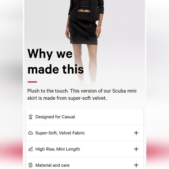 NWT Lululemon Scuba HR Mini Skirt Special Edition Black Velvet SZ L - Picture 3 of 5